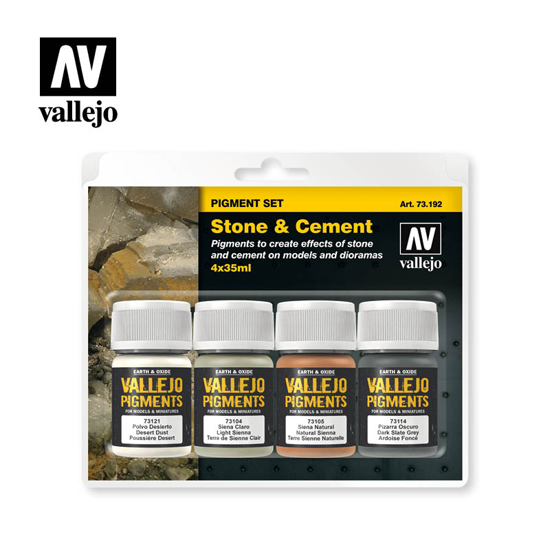 Vallejo Pigments Set Stone & Cement 4 X 35ml Vallejo PAINT, BRUSHES & SUPPLIES