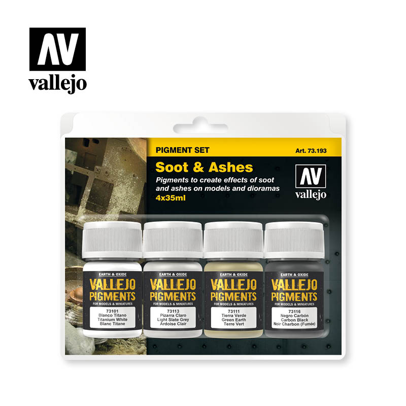 Vallejo Pigments Set Soot & Ashes 4 X 35ml Vallejo PAINT, BRUSHES & SUPPLIES