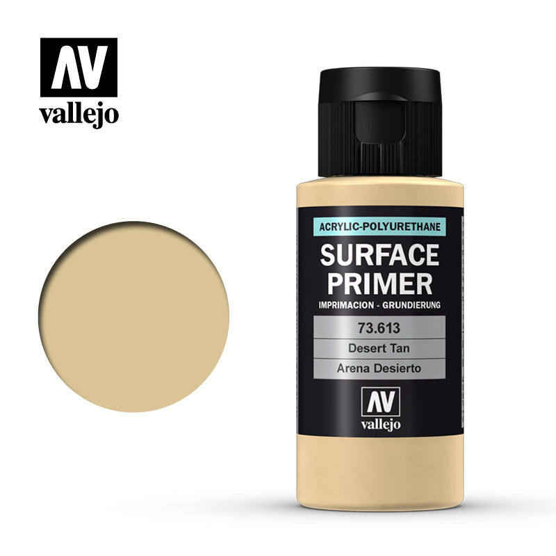 Vallejo Primer Acrylic Polyurethane Desert Tan Base 60ml Vallejo PAINT, BRUSHES & SUPPLIES