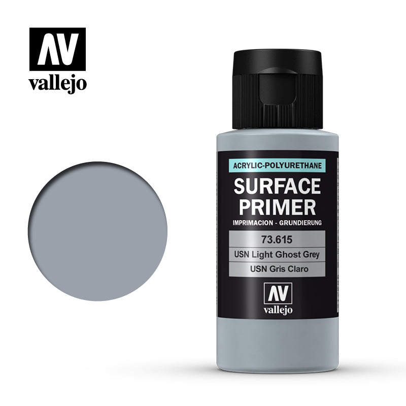 Vallejo Primer Acrylic Polyurethane Usn Light Ghost Grey 60ml Vallejo PAINT, BRUSHES & SUPPLIES