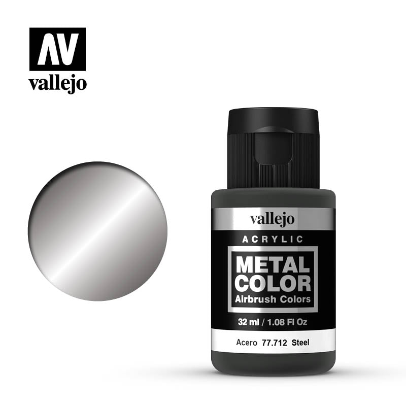 Vallejo Metal Colour Steel 32ml Vallejo PAINT, BRUSHES & SUPPLIES