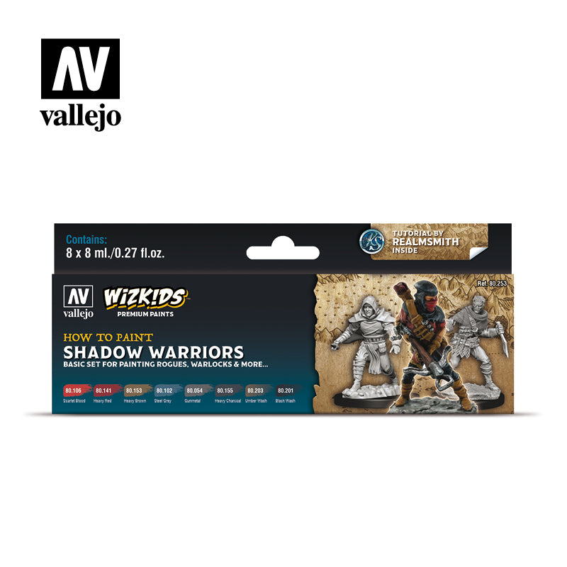 Vallejo 80253 Wizkids Premium set: Shadow warriors Acrylic Paint Set (8 Colour Set) Vallejo PAINT, BRUSHES & SUPPLIES