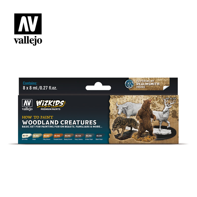 Vallejo 80254 Wizkids Premium set: Woodland creatures Acrylic Paint Set (8 Colour Set) Vallejo PAINT, BRUSHES & SUPPLIES