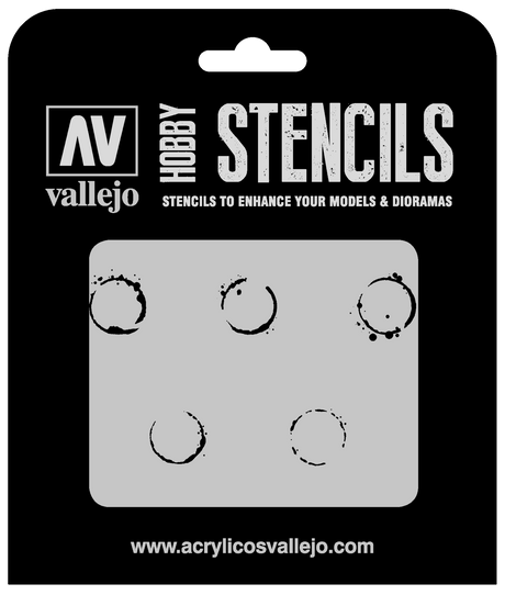 Vallejo ST-AFV002 1/35 Drum Oil Markings Stencil - Hobbytech Toys