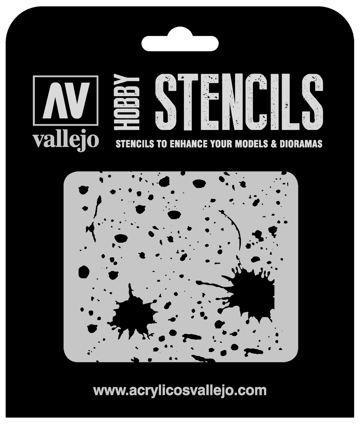 Vallejo ST-TX003 1/35 Splash & Stains Stencil Vallejo PAINT, BRUSHES & SUPPLIES