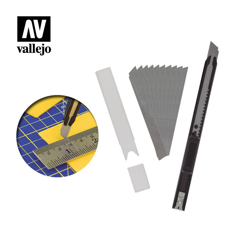 Vallejo T06011 Slim Snap-Off Knife & 10 Blades Vallejo TOOLS
