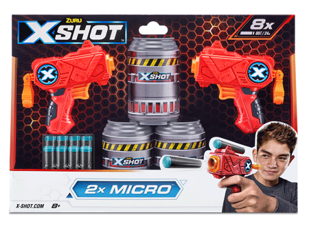 Zuru XSHOT Excel - Micro Twin Pk Dart Blasters inc 8 Darts - Hobbytech Toys