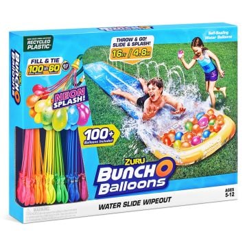 Zuru Bunch O Balloons Water Slide with 100 Neon Water Balloons - Hobbytech Toys