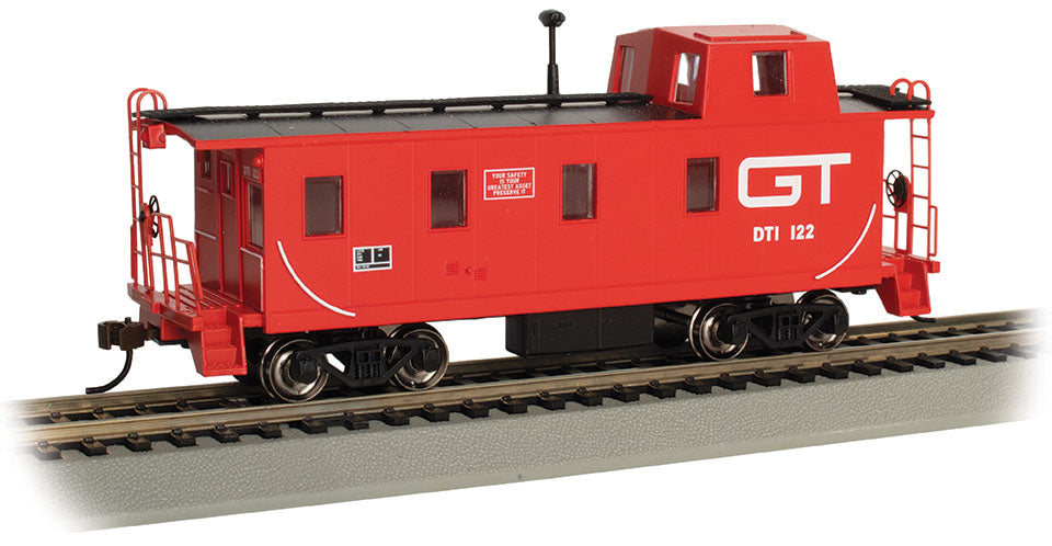 Bachmann 14004 HO Slanted Offset-Cupola Caboose - Ready to Run - Grand Trunk Western #122 (red, black; Noodle GT Logo) - Hobbytech Toys