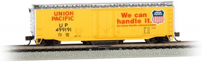 Bachmann 16366 N 50ft Plug-Door Track Cleaning Box Car - Union Pacific Bachmann TRAINS - N SCALE