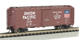Bachmann 17053 N AAR 40ft Steel Box Car - Union Pacific Automated Railway Bachmann TRAINS - N SCALE