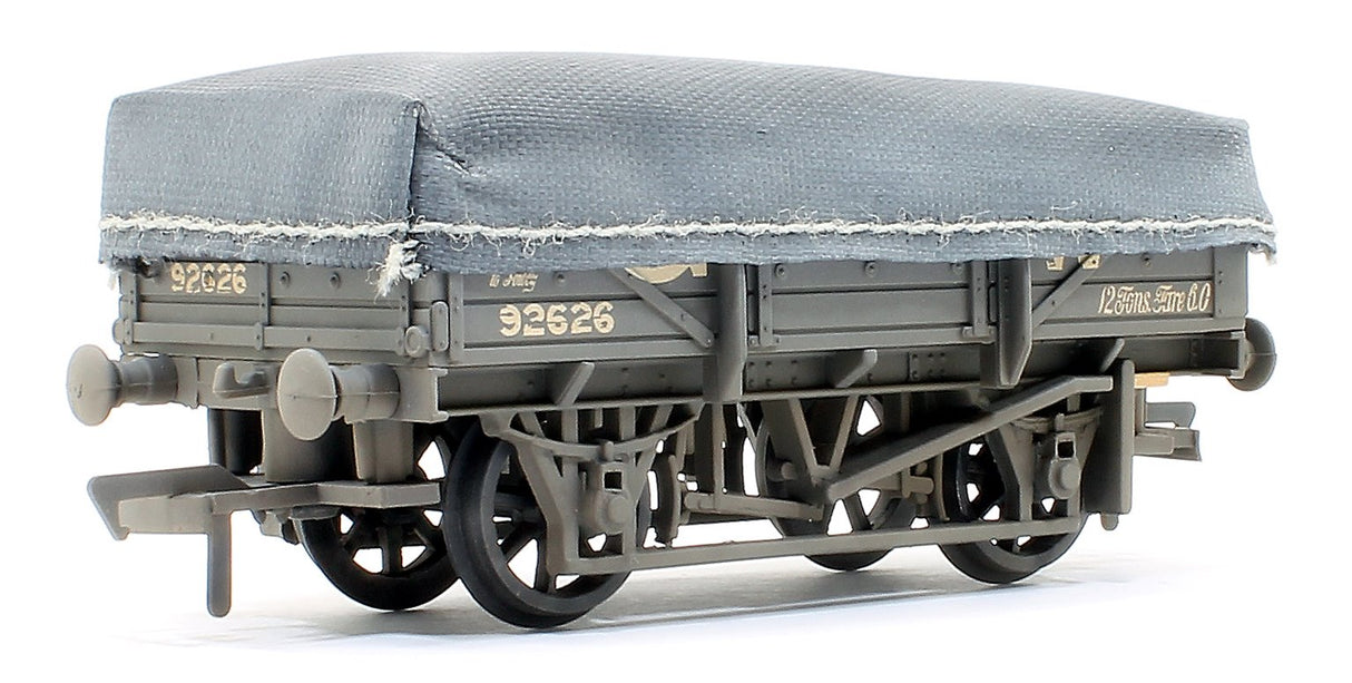 Bachmann 33-088A OO 5 Plank China Clay Wagon GWR Grey - Tarp Covered (Weathered) Bachmann Branchline TRAINS - HO/OO SCALE