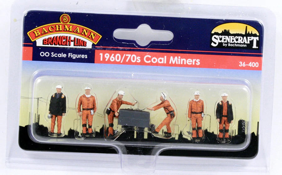 Bachmann 36-400 1960s/70s Coal Miner Figures - Hobbytech Toys