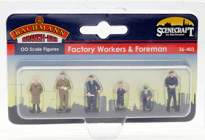 Bachmann 36-403 OO Factory Workers and Foreman Figures - Hobbytech Toys