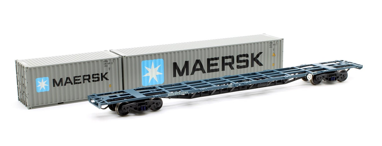 Bachmann OO FFA BR Freightliner Inner Container Flat Br Blue With Maritime Containers Bachmann Branchline TRAINS - HO/OO SCALE