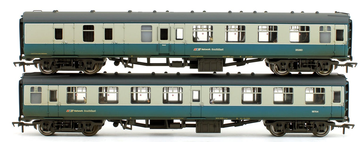 Bachmann OO 39-003 MK1 Coach Pack BR Blue & Grey NSE Branding (Weathered) Bachmann Branchline TRAINS - HO/OO SCALE