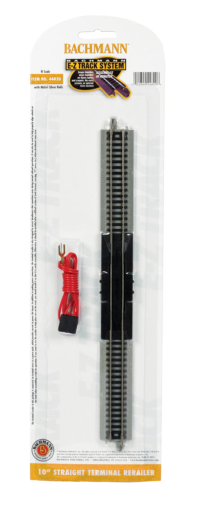 Bachmann 44820 N 10inch Straight Terminal Rerailer w/Wire (1pc) - Hobbytech Toys