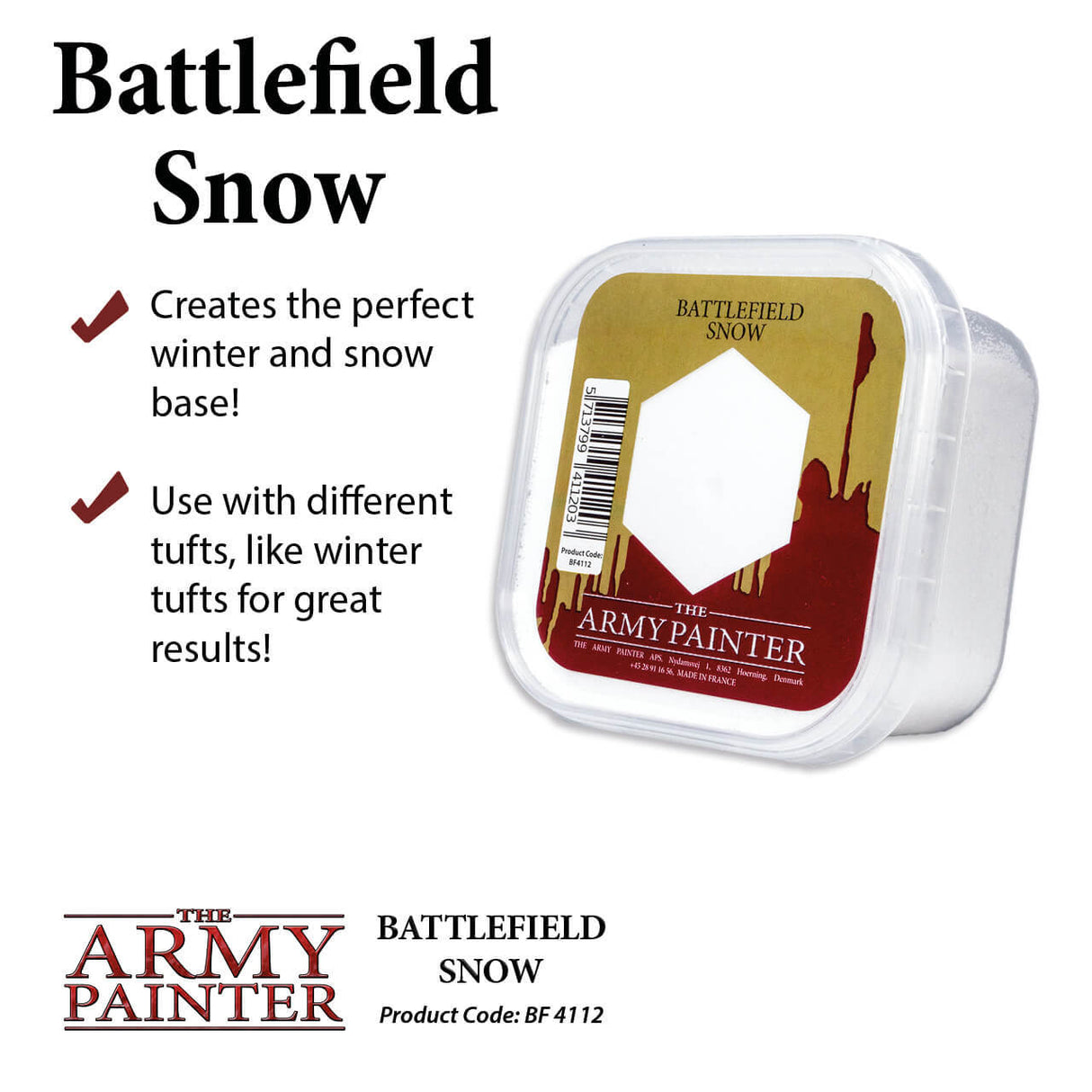 Army Painter BF4112 Snow Flock The Army Painter TRAINS - SCENERY