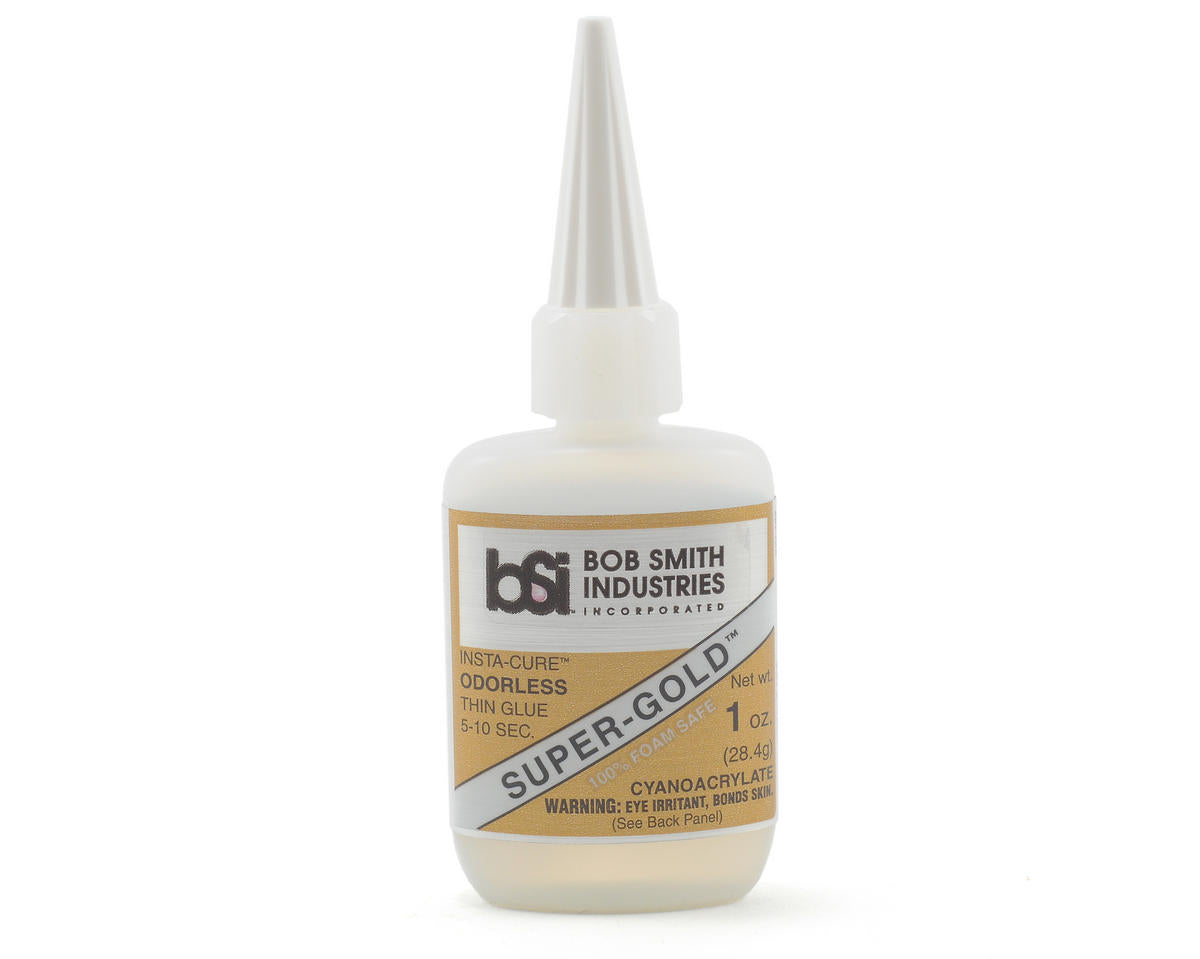 BSI 122 Super-Gold Thin Foam Safe Odorless Superglue, CA 1oz 28.4g Bottle - Hobbytech Toys