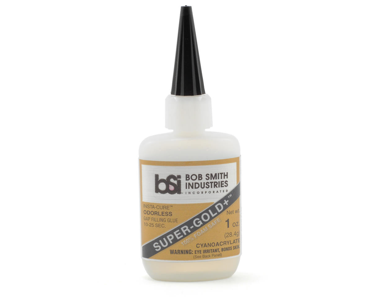 BSI 127 Super-Gold+ Thick Foam Safe Odorless Superglue, CA 1oz 28.4g Bottle - Hobbytech Toys