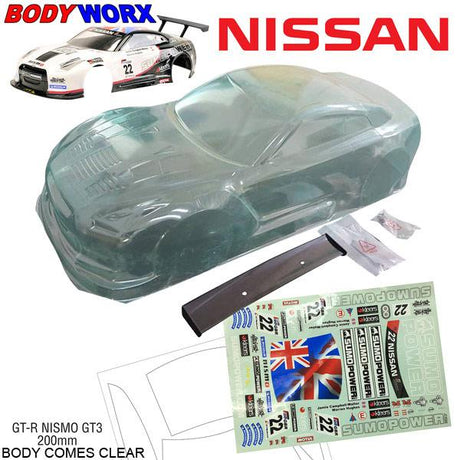 Bodywork 1/10 R35 GTR NISMO GT3 200mm Clear Body - Hobbytech Toys