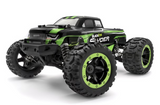 Rugged green Blackzon Slyder MT 1/16 4WD electric monster truck with oversized knobby tires for off-road adventures.