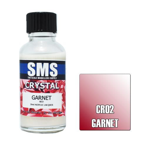 SMS CR02 Acrylic Lacquer Crystal Garnet (Red) 30ml Scale Modellers Supply PAINT, BRUSHES & SUPPLIES