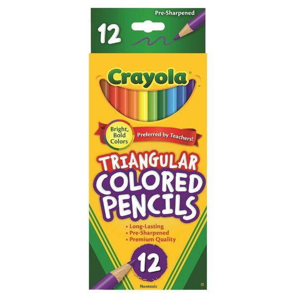 Crayola Full Sized Triangular Colored Pencils (12 Pack) - Hobbytech Toys