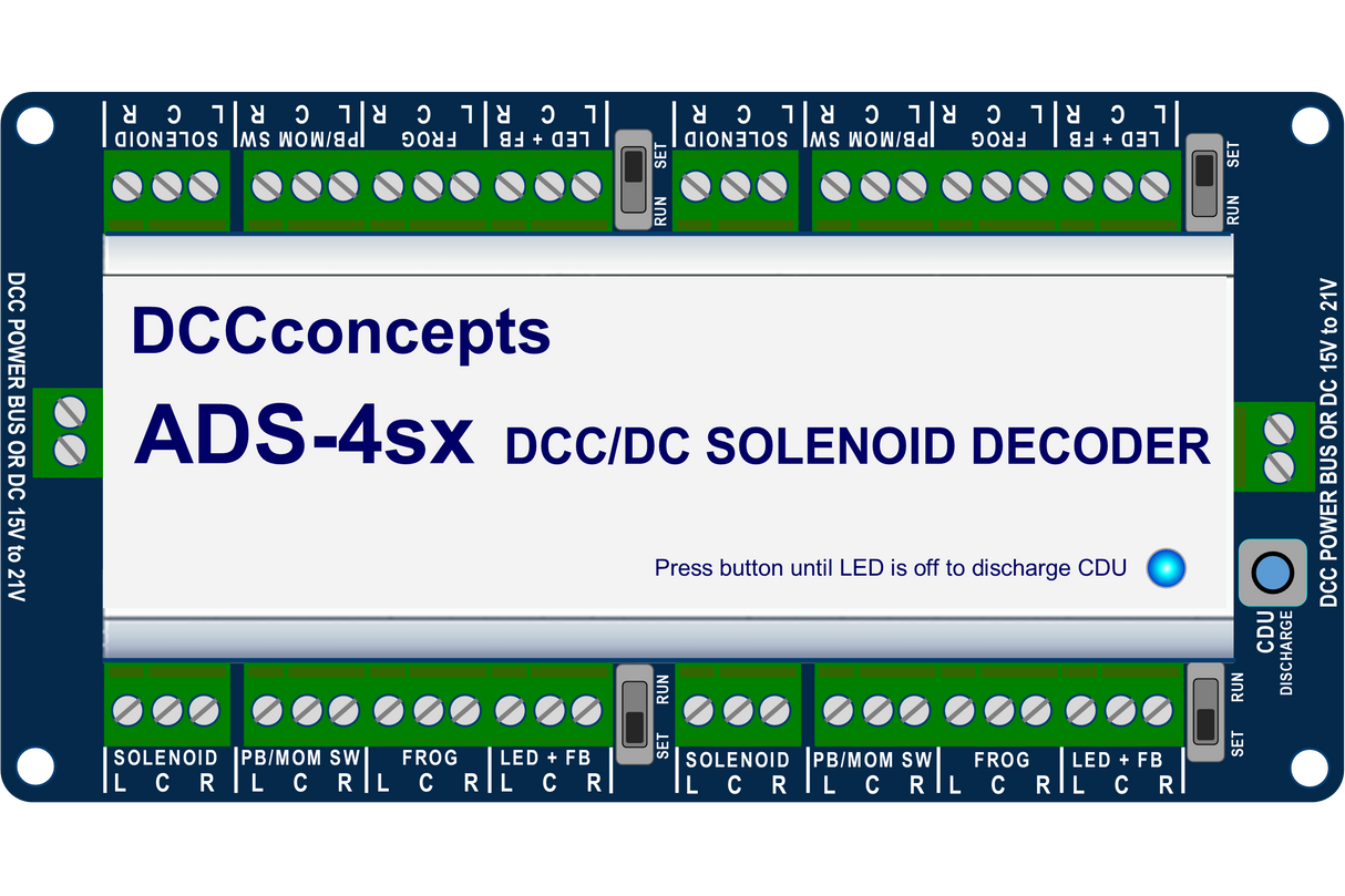 DCC Concepts Accessory Decoder CDU Solenoid Drive SX-4 Way DCC Concepts TRAINS - DCC