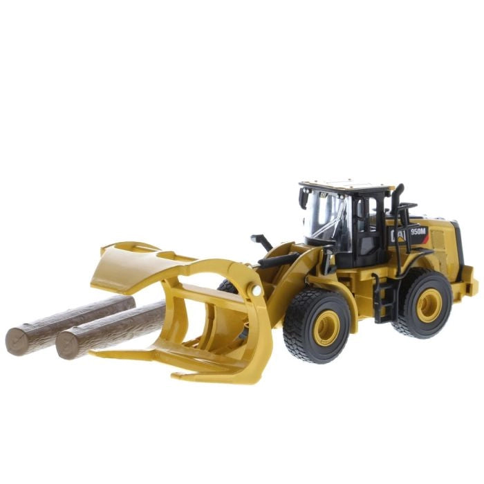Diecast Masters 1/64 CAT 950M Wheel Loader with Log Forks & Accessories - Hobbytech Toys
