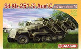Dragon 7306 1/72 Sd.Kfz.251/2 Ausf.C mit Wurfrahmen 40 Plastic Model Kit - Hobbytech Toys