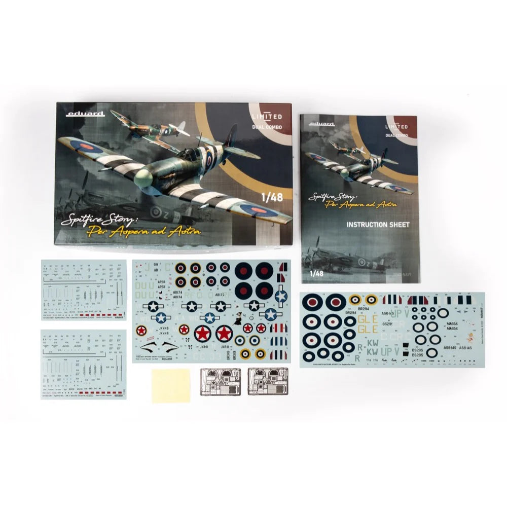 Eduard 1/48 SPITFIRE STORY: Per Aspera ad Astra DUAL COMBO Plastic Model Kit [11162] - Hobbytech Toys