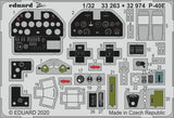 Eduard 32974 1/32 P-40E interior Photo etched parts Eduard PLASTIC MODELS