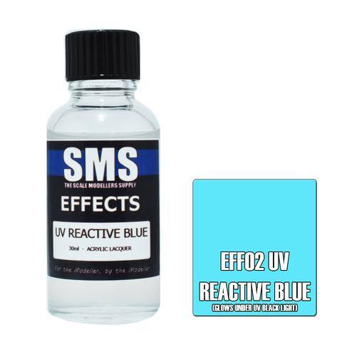 SMS EFF02 Acrylic Lacquer Effects Uv Reactive Blue 30ml Scale Modellers Supply PAINT, BRUSHES & SUPPLIES