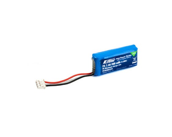 Compact 200mAh 2S 7.4V 30C LiPo battery with 2S UMX connector for RC models
