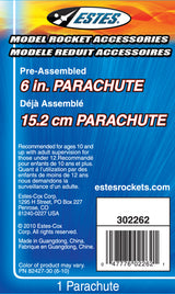 Estes 2262 6inch Parachute Model Rocket Accessory - Hobbytech Toys