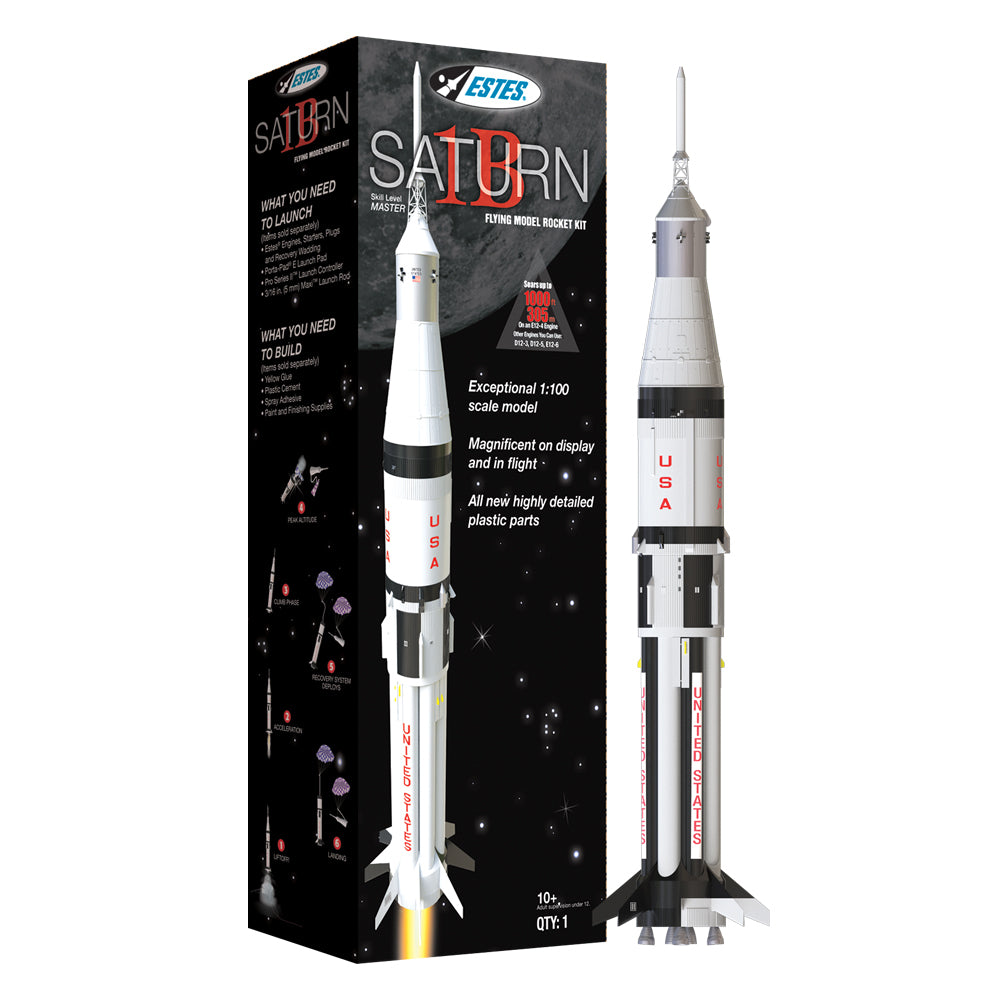 Estes 1/100 Saturn 1B (2) Master Model Rocket Kit (24mm Engine) - Hobbytech Toys