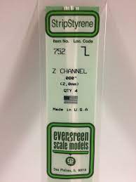 Evergreen 752 Styrene 14" Z Channel 2.0mm / .080" (4pcs) - Hobbytech Toys