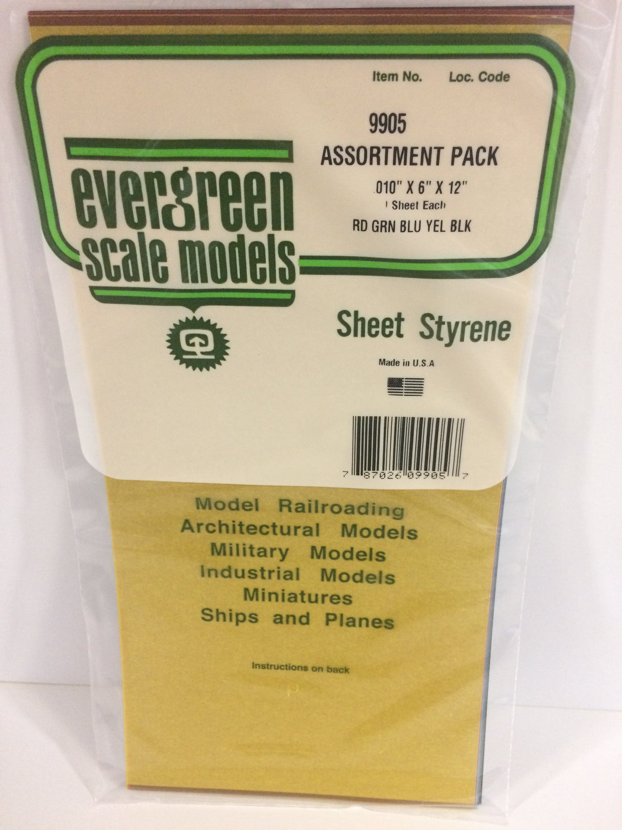 Evergreen Assorted Transparent Sheet Pack .01X6X12 (5) - Hobbytech Toys