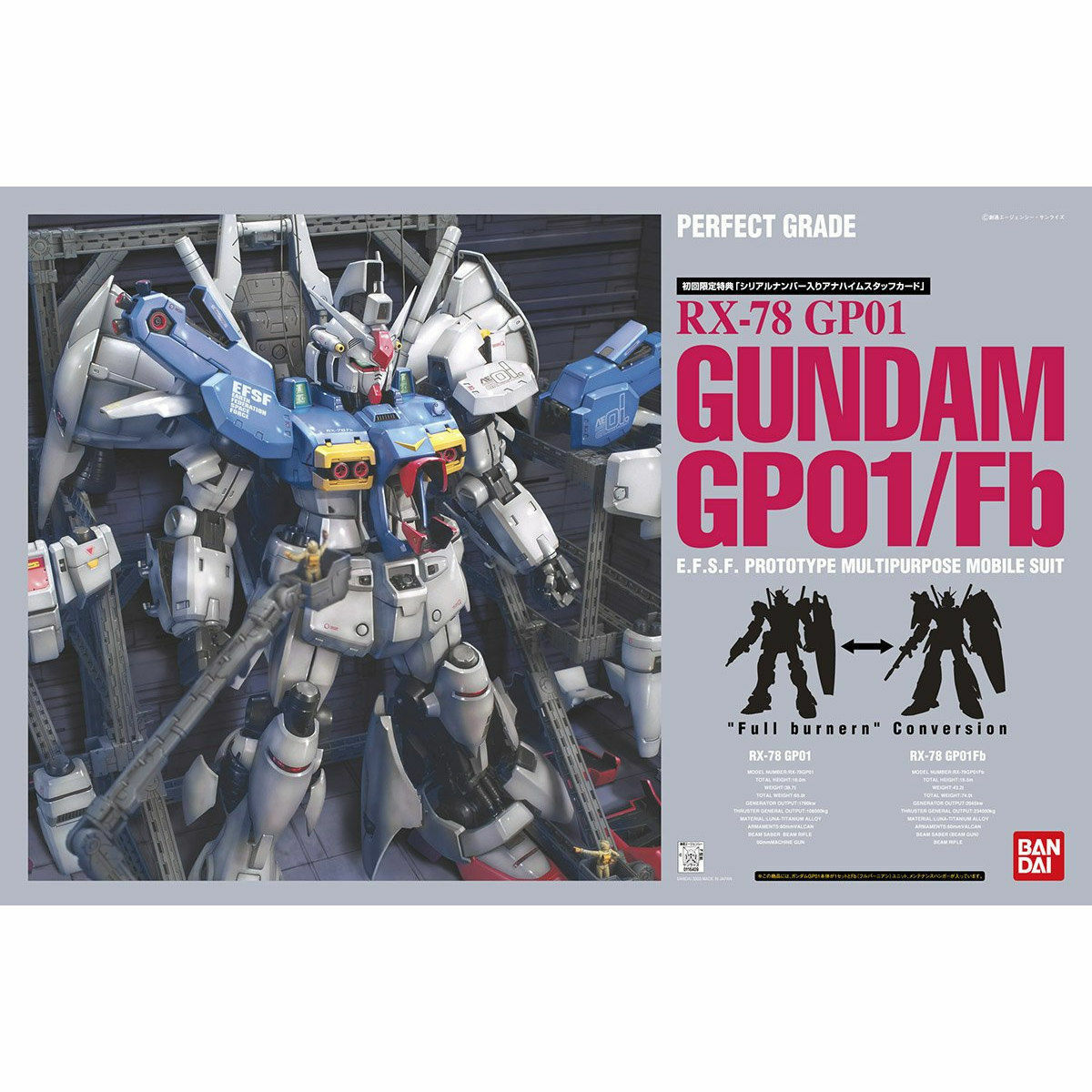 Bandai  PG 1/60 RX-78 Gundam GP-01/Fb Model Kit - Hobbytech Toys