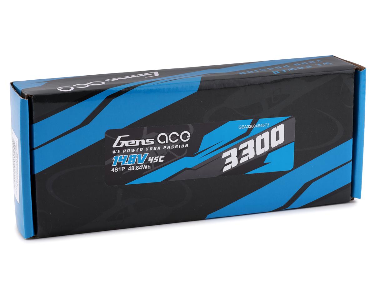 Gens Ace 4S 3300mAh 14.8V 45C Soft Case LiPo Battery (1TO3)