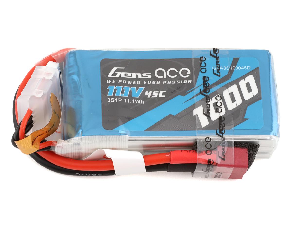Gens Ace 3S 1000mAh 11.1V 45C Soft Case LiPo Battery (Deans) - Hobbytech Toys