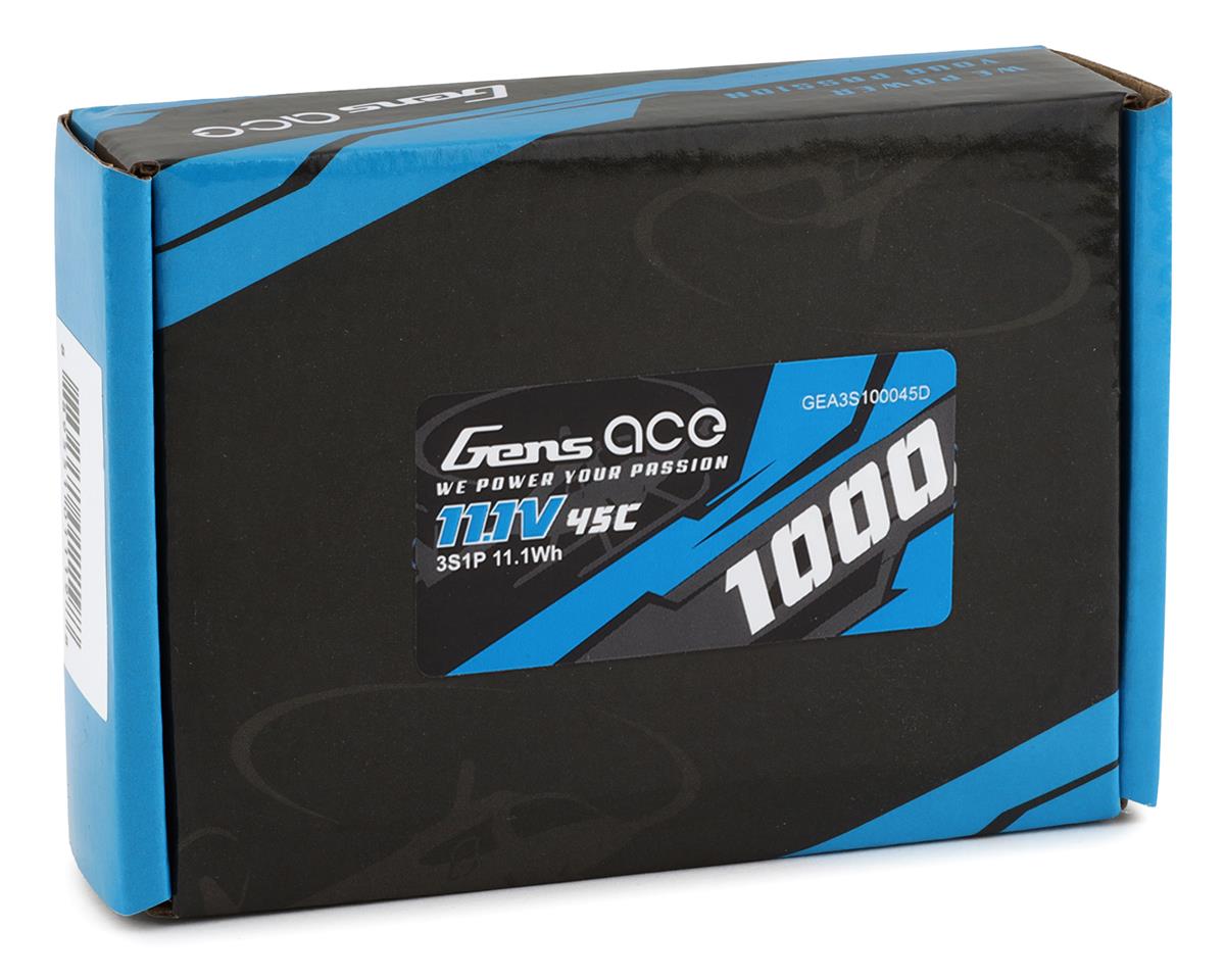 Gens Ace 3S 1000mAh 11.1V 45C Soft Case LiPo Battery (Deans) - Hobbytech Toys