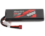Sleek carbon-fiber Gens Ace 2S 4000mAh 7.4V 60C Oval Hardcase/Hardwired LiPo Battery with Deans connector.