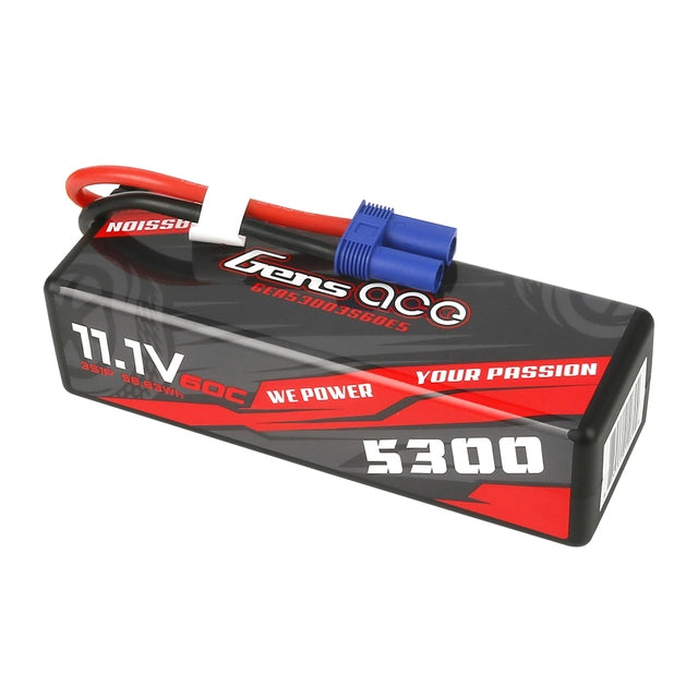 Gens Ace 5300mah 3S 11.1v 60C Hardcase LiPo Battery (EC5) - Hobbytech Toys
