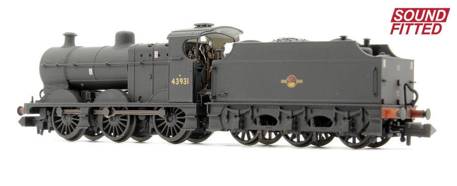 Graham Farish 372-065SF N LMR 3835-Class (4F) 43931 BR Black Late-Crest Weathered (Era-5) - DCC/Sound-Fitted - Hobbytech Toys