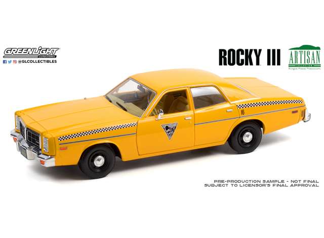 Greenlight 1/18 Rocky III (1982) 1978 Dodge Monaco City Cab Co. Movie Artisan Collection - Hobbytech Toys