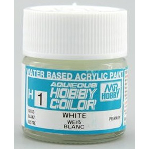 Mr Hobby Aqueous 1 Gloss White 10ml Mr Hobby PAINT, BRUSHES & SUPPLIES