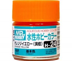 Mr Hobby Aqueous 24 Gloss Orange Yellow 10ml Mr Hobby PAINT, BRUSHES & SUPPLIES
