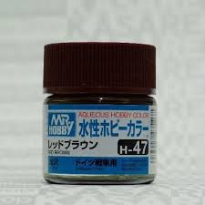 Mr Hobby Aqueous 47 Gloss Red Brown 10ml Mr Hobby PAINT, BRUSHES & SUPPLIES